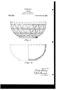 Imperial # 699 Prism Crystal/Mt. Vernon/Washington Bowl Design Patent D 55759-1