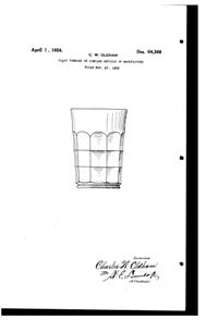 Imperial # 711 Tumbler Design Patent D 64368-1
