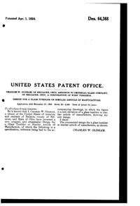Imperial # 711 Tumbler Design Patent D 64368-2