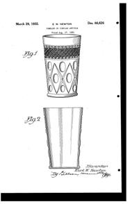 Imperial # 160 Cape Cod Tumbler Design Patent D 86626-1