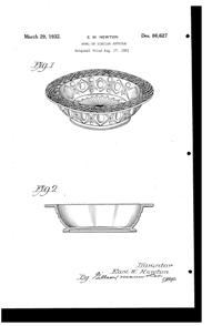 Imperial # 160 Cape Cod Bowl Design Patent D 86627-1