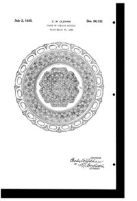 Imperial # 749 Lace Edge Plate Design Patent D 96132-1