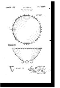 Imperial # 400 Candlewick Bowl Design Patent D100577-1