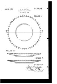 Imperial # 400 Candlewick Plate Design Patent D100578-1