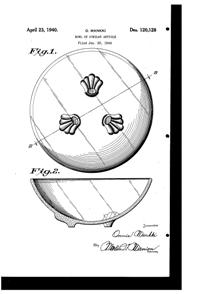 Imperial # 280 Crystal Shell/Corinthian/Tiara Bowl Design Patent D120128-1