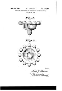 Imperial # 400 Candlewick Candlestick Adapter Design Patent D133955-1