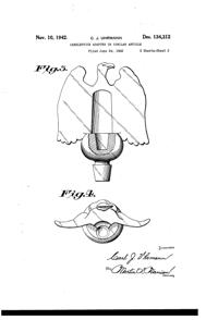 Imperial Eagle Candlestick Adapter Design Patent D134312-2