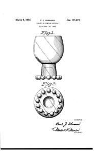 Imperial # 400 Candlewick Goblet Design Patent D171671-1