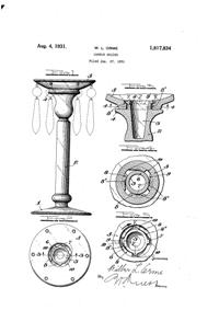 Cambridge Candlestick & Bobeche Patent 1817834-1