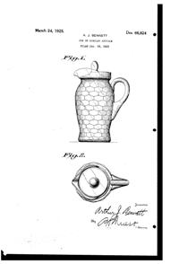 Cambridge # 500 Honeycomb Jug Design Patent D 66824-1