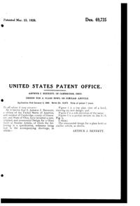Cambridge #  14, #  15 Martha Washington, Victorian, Centennial Bowl Design Patent D 69735-2