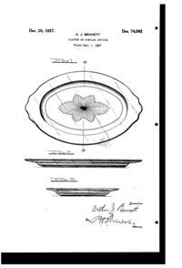 Cambridge # 899, # 900, # 901, # 902, # 907, # 908 Platter Design Patent D 74092-1