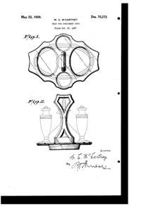 Cambridge # 830 Center Handled Condiment Holder Design Patent D 75273-1