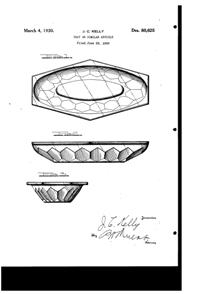 Cambridge # 330 Moderne Tray Design Patent D 80625-1