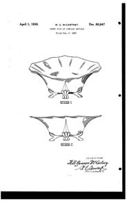 Cambridge #3400/  4, 13 4-Footed Bowl Design Patent D 80847-1