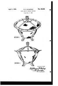 Cambridge #3400/  9 Covered Candy Box Design Patent D 80848-1