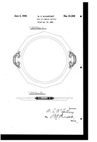 Cambridge #1084 Decagon Sandwich Tray Design Patent D 81309-1
