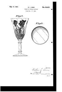 Cambridge # 746 Gloria Etch on #3130 Goblet Design Patent D 83412-1