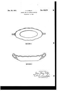Cambridge #3500 Gadroon Celery Design Patent D 85878-1