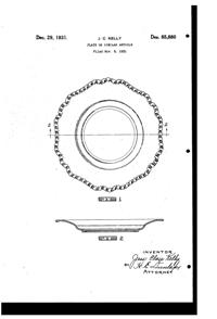 Cambridge #3500 Gadroon Plate Design Patent D 85880-1