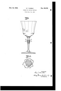 Cambridge #3125 Goblet Design Patent D 86239-1