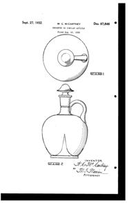 Cambridge #3400/113 Decanter Design Patent D 87846-1