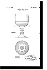 Cambridge #1402 Tally Ho Goblet Design Patent D 87932-1