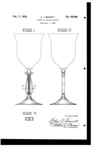Cambridge #3575 Stradivari, Regency Goblet Design Patent D 98490-1