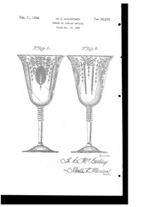 Cambridge Candlelight Etch #3114 Goblet Design Patent D 98539-1