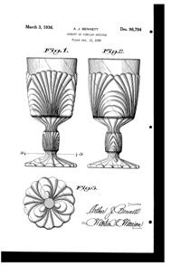 Cambridge #3550 Caprice Goblet Design Patent D 98794-1