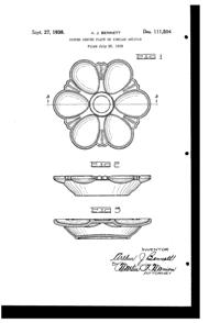 Cambridge #3600 Martha, #M156 Oyster Plate Design Patent D111504-1