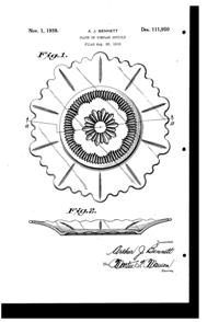 Cambridge #3600 Martha Plate Design Patent D111950-1