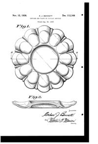 Cambridge #3600 Martha, #M157 Deviled Egg Plate Design Patent D112168-1