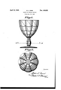 Cambridge #4000 Cascade Goblet Design Patent D140826-1