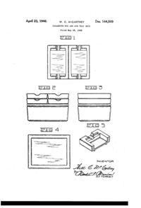 Cambridge #1714 Cigarette Box & Ash Tray Set Design Patent D144509-1