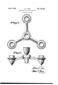 Cambridge #1563 4-Candle Arm Design Patent D154796-1