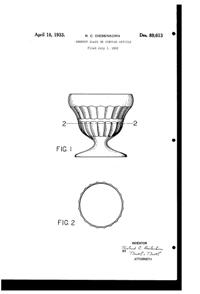 Indiana # 350 Perfection Sherbet Design Patent D 89613-1