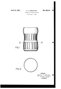 Indiana # 350 Perfection Tumbler Design Patent D 89614-1