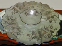 Hocking Oyster and Pearl Sandwich Tray with Bowl