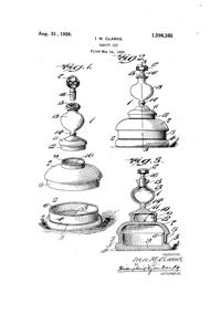 New Martinsville #1926/3 Vanity Set Patent 1598365-1