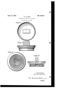 New Martinsville Ash Tray and Cover Combination Design Patent D 62477-1