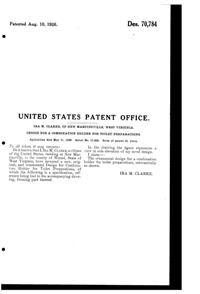 New Martinsville #1926/3 Vanity Set Design Patent D 70784-2