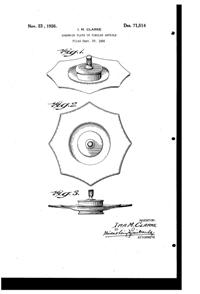 New Martinsville Sandwich Plate Design Patent D 71514-1