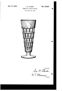 New Martinsville #  38 Hostmaster Footed Tumbler Design Patent D 90869-1