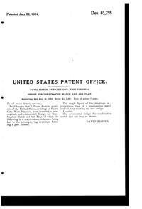 Paden City #   4 Ash Tray Design Patent D 65259-2