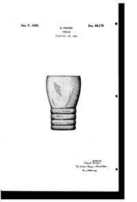 Paden City # 991 Penny Line Tumbler Design Patent D 69175-1