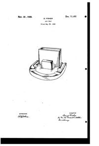 Paden City #   5 Ash Tray Design Patent D 71491-1