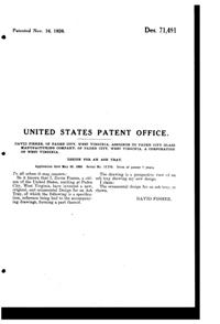 Paden City #   5 Ash Tray Design Patent D 71491-2