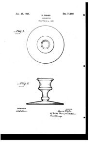 Paden City # 191 Candlestick Design Patent D 71909-1