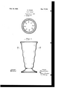 Paden City # 191 Party Line Tumbler Design Patent D 77759-1